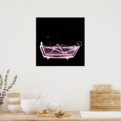 BATH TUB X-RAY VISION SKELETON - PINK POSTER (Keuken)