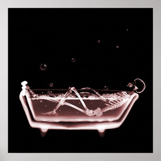 BATH TUB X-RAY VISION SKELETON - RED POSTER (Voorkant)