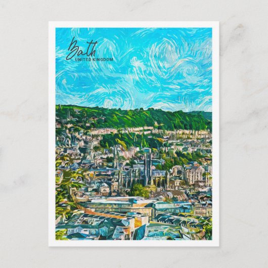 Bath Verenigd Koninkrijk Mooie olieverfstad Briefkaart (Voorkant)