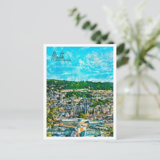 Bath Verenigd Koninkrijk Mooie olieverfstad Briefkaart (Staand voorkant)