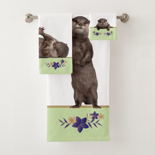 Bath Wild Animals Weasels - Baby Otters Bad Handdoek (Insitu)