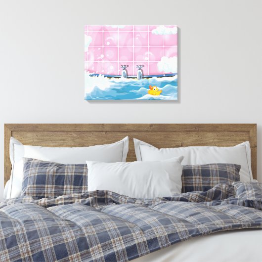 Bath Yellow Duck Canvas Afdruk (Insitu (Slaapkamer))