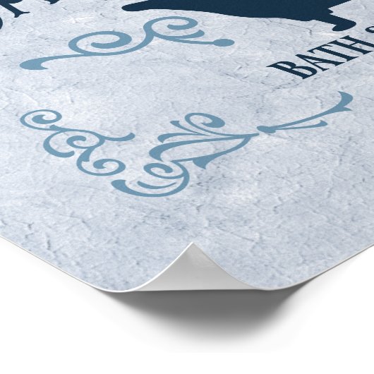 Bathe, Bath Time, Spa 14 x 11 inch in Blue Poster (Hoek)