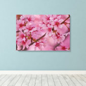 Bathed in Pink Japans Cherry Blossom Poster Canvas Afdruk (Insitu (Houten vloer))