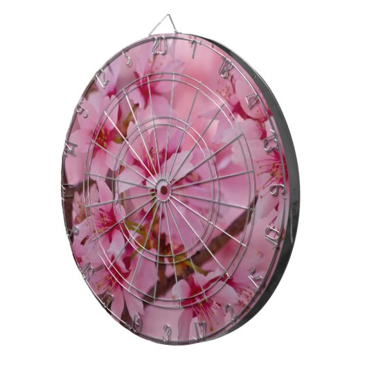 Bathed in Roze Japanse Cherry Blossom Dartbord (Voorkant Rechts)