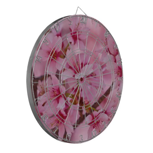 Bathed in Roze Japanse Cherry Blossom Dartbord (Voorkant Links)