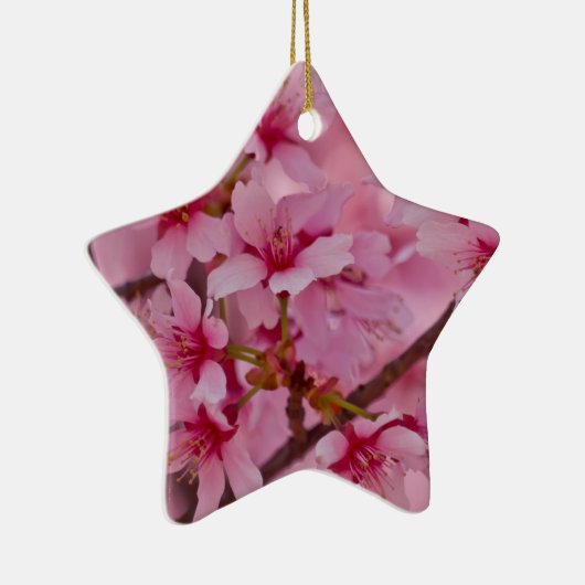 Bathed in Roze Japanse Cherry Blossom Keramisch Ornament (Rechts)