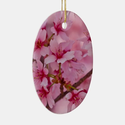 Bathed in Roze Japanse Cherry Blossom Keramisch Ornament (Rechts)