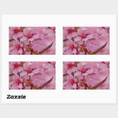 Bathed in Roze Japanse Cherry Blossom Rechthoekige Sticker (Vel)