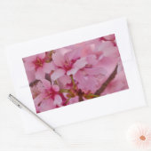 Bathed in Roze Japanse Cherry Blossom Rechthoekige Sticker (Envelop)