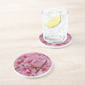 Bathed in Roze Japanse Cherry Blossom Zandsteen Onderzetter (Zijkant)