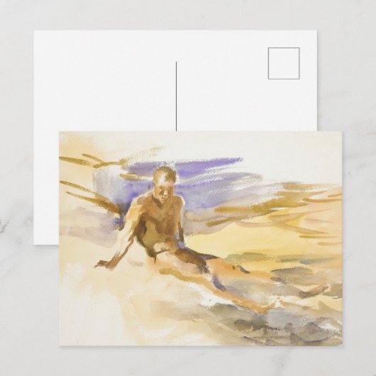 Bather in Florida, 1917 Briefkaart (Voorkant / Achterkant)