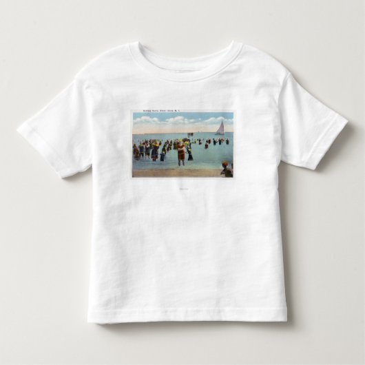 Bathers aan de Beach Kinder Shirts (Voorkant)