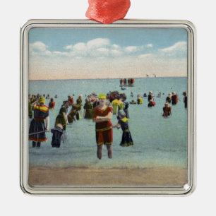 Bathers aan de Beach Metalen Ornament