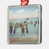 Bathers aan de Beach Metalen Ornament (Links)