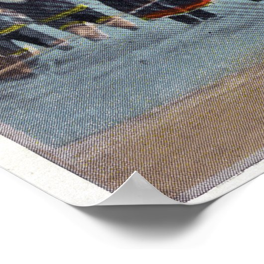 Bathers aan de Beach Poster (Hoek)