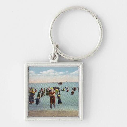 Bathers aan de Beach Sleutelhanger (Voorkant)