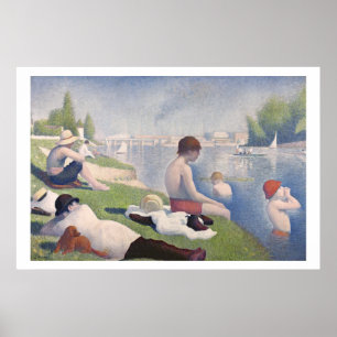 Bathers at Asnières, 1884 (olie op doek) Poster