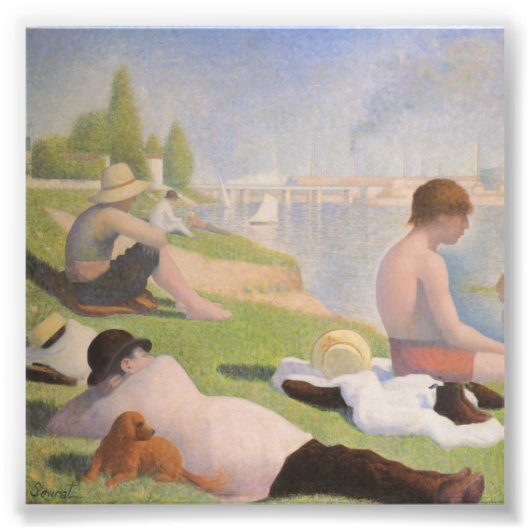 Bathers at Asnieres door Georges Seurat Foto Afdruk (Voorkant)