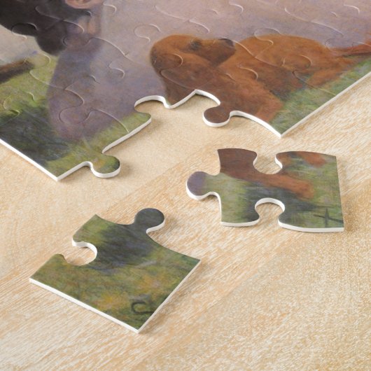 Bathers at Asnieres door Georges Seurat Legpuzzel (Zijkant)