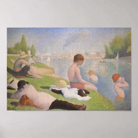 Bathers at Asnieres door Georges Seurat Poster (Voorkant)