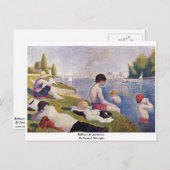 Bathers at Asnieres , door Seurat Georges Briefkaart (Voorkant / Achterkant)