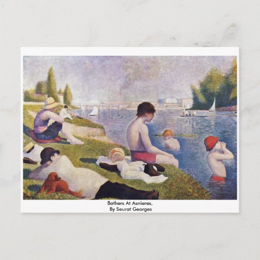 Bathers at Asnieres , door Seurat Georges Briefkaart (Voorkant)
