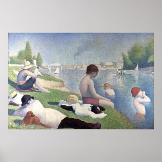Bathers at Asnieres, Georges Seurat Poster (Voorkant)