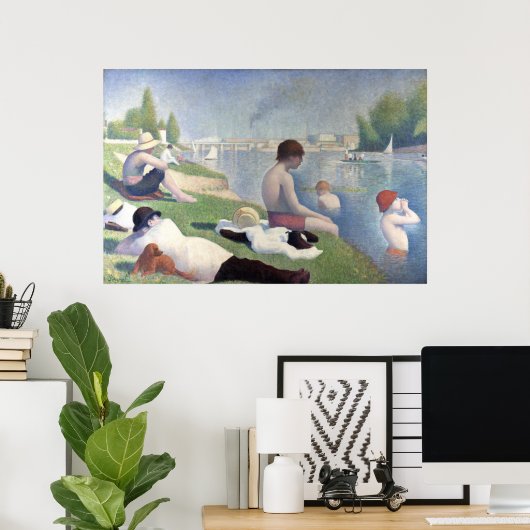 Bathers at Asnieres, Georges Seurat Poster (Thuiskantoor)