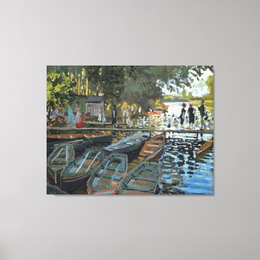 Bathers at La Grenouillere 1869, van Claude Monet Canvas Afdruk (Voorkant)