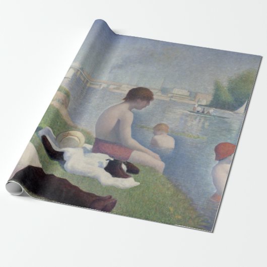 Bathers Georges Seurat Neo Impressionist Painting Cadeaupapier (Uitgerold)