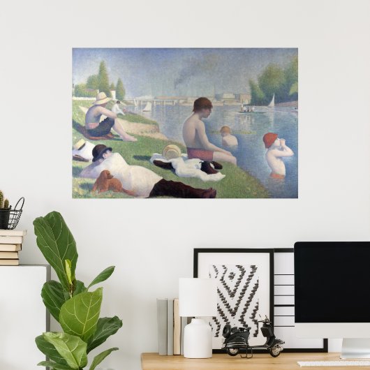 Bathers Georges Seurat Neo Impressionist Painting Poster (Thuiskantoor)
