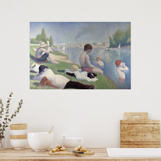 Bathers Georges Seurat Neo Impressionist Painting Poster (Keuken)