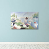 Bathers in Asnieres door Georges Seurat Canvas Afdruk (Insitu (Houten vloer))