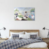 Bathers in Asnieres door Georges Seurat Canvas Afdruk (Insitu (Slaapkamer))