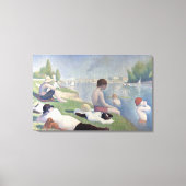Bathers in Asnieres door Georges Seurat Canvas Afdruk (Voorkant)
