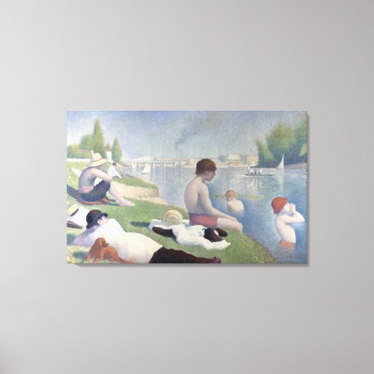 Bathers in Asnieres door Georges Seurat Canvas Afdruk (Voorkant)