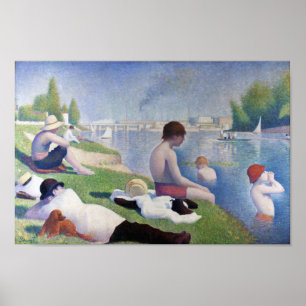 Bathers in Asnieres, Seurat Poster