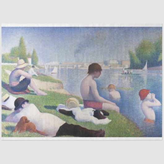 Bathers in Asnieres, Seurat Tissuepapier (Voorkant)