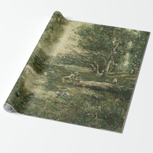 Bathers in Green Woodland Landscape ( kunst) Cadeaupapier (Uitgerold)