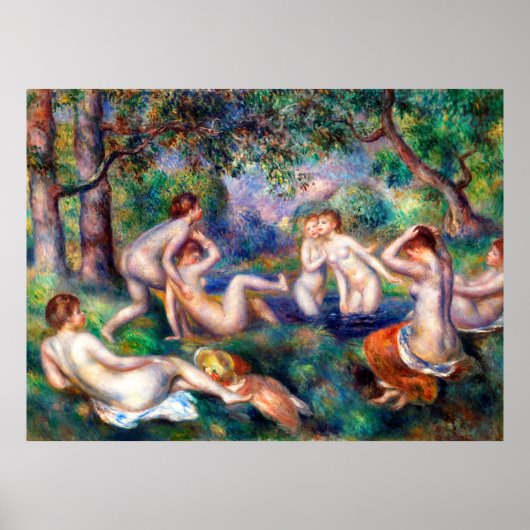 Bathers in het bos poster (Voorkant)