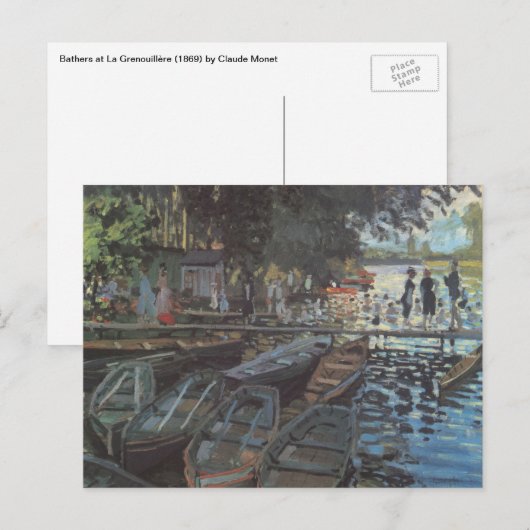 Bathers in La Grenouillère by Claude Monet Briefkaart (Voorkant / Achterkant)