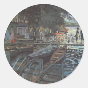 Bathers in La Grenouillère by Claude Monet Ronde Sticker