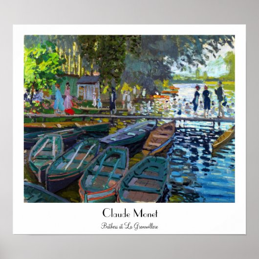 Bathers in La Grenouillere Claude Monet Poster (Voorkant)