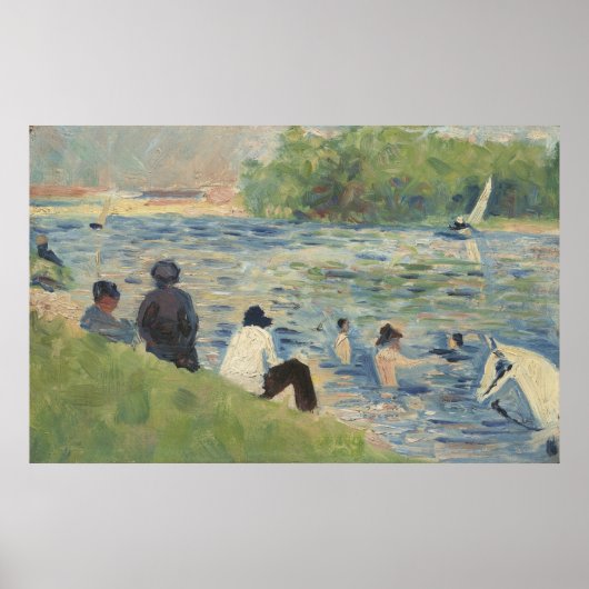 Bathers Studie voor Bathers in Asnières Poster (Voorkant)