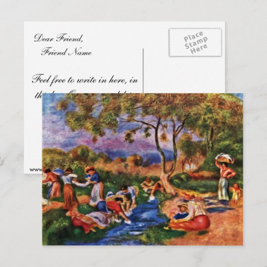 Bathers van Pierre-Auguste Renoir (beste kwaliteit Briefkaart (Voorkant / Achterkant)