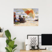 Bathers with Striped Umbrella, 1920 by Potthast Poster (Thuiskantoor)