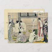 Bathhouse vrouwen diptych by Torii, Kiyonaga Ukiyo Briefkaart (Voorkant / Achterkant)