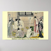 Bathhouse vrouwen diptych by Torii, Kiyonaga Ukiyo Poster (Voorkant)