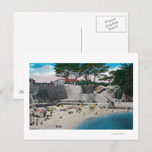 Bathing Beach at Pacific Grove Briefkaart (Voorkant / Achterkant)